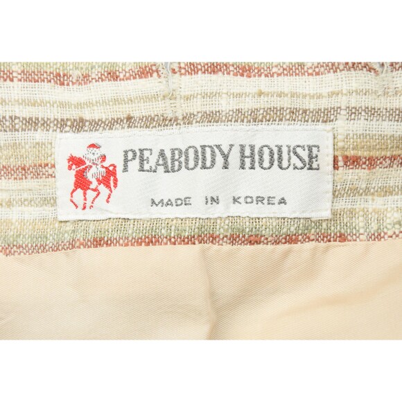 1970s Linen Blend Blazer Size Small Minimalist Striped Jacket Neutral - Picture 9 of 9